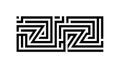 Intricate Geometric Black Maze Pattern, vector design Generative AI Royalty Free Stock Photo