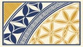 Intricate Geometric Border with Blue and White Patterns vector design Generative AI Royalty Free Stock Photo