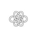 The black outline on a white background emphasizes the labyrinthine Royalty Free Stock Photo