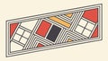 Intricate Geometric Line Art Pattern in a Rectangular Frame, vector design Generative AI Royalty Free Stock Photo