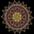 Intricate geometric mandala composed of interconnected triangular and polygonal Royalty Free Stock Photo