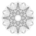 Intricate geometric mandala. Stylized abstract star decorative design element. Vector