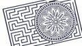 Intricate Geometric Maze Medallion Vector, Abstract Pattern Design, vector design Generative AI Royalty Free Stock Photo