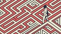 Intricate Geometric Maze Pattern with Figure, Navigating Complexity, vector design Generative AI Royalty Free Stock Photo