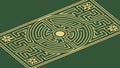 Intricate Geometric Maze Pattern Tile Design, vector design Generative AI Royalty Free Stock Photo