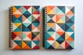 Intricate Geometric Notebook Covers Modern Designs Inspired by Mathematical Harmony Royalty Free Stock Photo