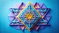 Intricate geometric papercraft design featuring a multifaceted, layered, and symmetrical composition of triangles and polygons in Royalty Free Stock Photo