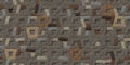 3D stone mosaic pattern with interlocking pink, brown, grey, tan, and taupe coloured stones. Royalty Free Stock Photo