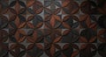 Intricate Geometric Pattern of Embossed Circles and Squares in Earthy Tones Royalty Free Stock Photo