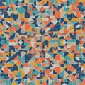 Intricate geometric pattern featuring abstract colorful fish like Royalty Free Stock Photo
