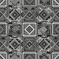 Intricate geometric pattern featuring black, white, and gray Royalty Free Stock Photo