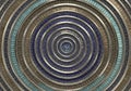 Intricate geometric pattern featuring concentric circles with alternating colors and textures. The Royalty Free Stock Photo