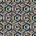 Geometric pattern featuring interlocking shapes, creating a seamless, Royalty Free Stock Photo