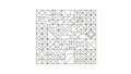 Intricate Geometric Pattern Featuring Interlocking Shapes and Lines in Black and White Design Royalty Free Stock Photo