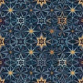 Intricate geometric pattern featuring interlocking star shapes with Royalty Free Stock Photo