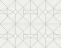 Intricate geometric pattern with interconnected diamond shapes and rectangular formed by thin black lines on a light grey surface Royalty Free Stock Photo