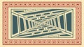 Intricate geometric patterned border, abstract decorative design, vector design Generative AI Royalty Free Stock Photo