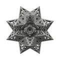 Intricate geometric patterns forming a symmetrical star-like structure with a central core Royalty Free Stock Photo
