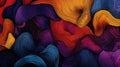 Intricate geometric patterns and vivid colors creating a detailed and lively abstract background design, Generated AI