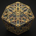Intricate geometric polyhedral object with complex interlocking patterns in shades of Royalty Free Stock Photo