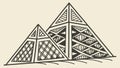 Intricate geometric pyramid with diverse patterns, symbolic architecture, vector design Generative AI Royalty Free Stock Photo