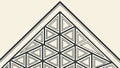 Intricate geometric pyramid structure in detailed line art, vector design Generative AI Royalty Free Stock Photo