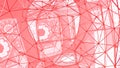 Intricate Geometric Red Wireframe Pattern Royalty Free Stock Photo