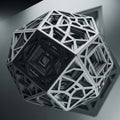 Intricate geometric sculpture featuring a polyhedral structu Royalty Free Stock Photo