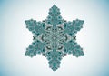 Intricate geometric snowflake pattern with a hexagonal shape. Composed of Royalty Free Stock Photo