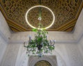 Intricate glass flower chandelier in the Pena Palace in the municipality of Sintra, Portugal.