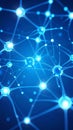 Intricate glowing blue neural network connections symbolizing artificial intelligence and biology Royalty Free Stock Photo
