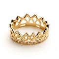 Intricate Gold Crown Ring With Diamonds - Inspired By Daan Roosegaarde Royalty Free Stock Photo