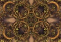 Intricate Gold and Green Ornamental Pattern Royalty Free Stock Photo