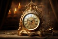 Intricate Gold old clock. Generate Ai Royalty Free Stock Photo