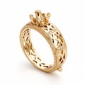 Intricate Gold Plated Engagement Ring Inspired By Biblical Grandeur