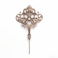 Intricate Gold Plated Hairpin With Crystal Center Viscountess Inspired