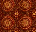 Intricate Gold and Red Mandala Pattern A Stunning Visual Texture Royalty Free Stock Photo