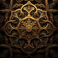 Intricate Golden Design: Hyper-detailed Amoled Wallpaper