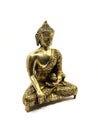 intricate golden statue of buddha meditating in peace Royalty Free Stock Photo