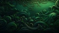 Intricate green celtic patterns on abstract background for design and decoration projects