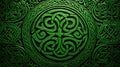 Intricate green celtic patterns background design for artistic projects and designs