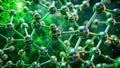 Intricate Green Molecular Structure A Detailed CloseUp View for Scientific Visualization and Educational Purposes Royalty Free Stock Photo
