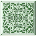 Intricate Green Pattern with Celtic Inspired Design Elements Royalty Free Stock Photo