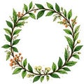 Intricate hand drawn floral wreath frame, lush greenery , sketch, frame