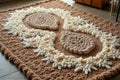 Intricate handmade wool rug with organic design and earthy tones Royalty Free Stock Photo