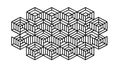 Intricate Hexagonal Maze Pattern Design, vector design Generative AI Royalty Free Stock Photo