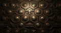 Intricate Hexagonal Metallic Texture Background with Geometric Patterns Royalty Free Stock Photo