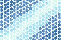Intricate hexagonal mosaic in blue mint with detailed geometric floral hexagon pattern. Artistic design concept