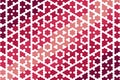 Intricate hexagonal mosaic in red maroon with geometric floral hexagon pattern. Decorative tile concept