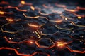 Intricate Hexagonal nano grid. Generate Ai